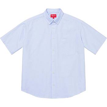 Camasa Supreme Loose Fit S/S Oxford Albi Albastri | RO210HK