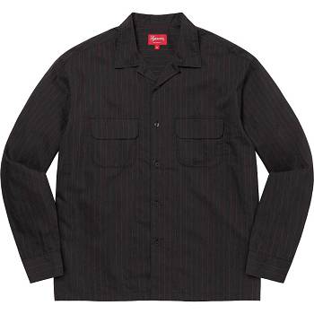 Camasa Supreme Pinstripe Linen Negrii | RO217VD