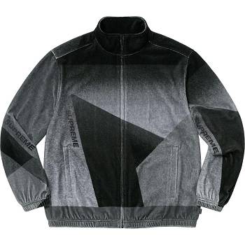 Geaca Supreme Geo Velour Track Negrii | RO141NB
