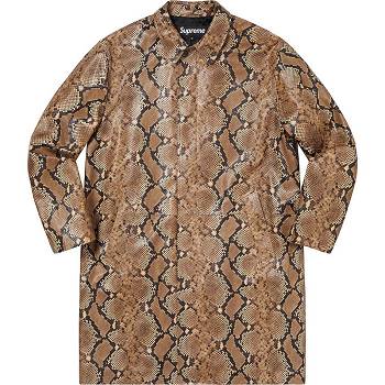 Geaca Supreme Piele Snake Trench Maro | RO139VD