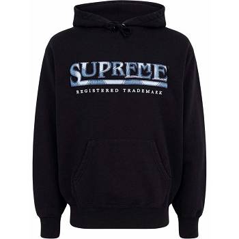 Hanorac Cu Gluga Supreme Logo Embroide Negrii | RO118WY