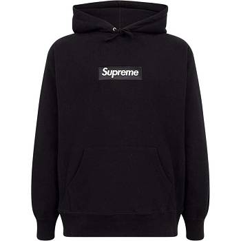 Hanorac Cu Gluga Supreme White Logo Negrii | RO130FM