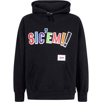 Hanorac Cu Gluga Supreme X WTAPS Sic’em! Negrii | RO137XF