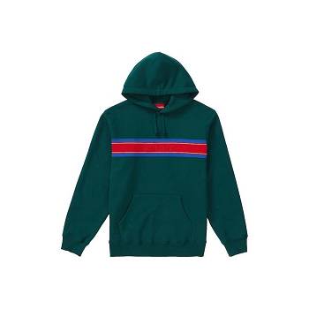 Hanorace Supreme Chest Stripe Logo Cu Glugă Verzi | RO321VD