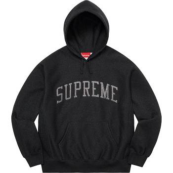 Hanorace Supreme Glitter Arc Cu Glugă Negrii | RO293XF