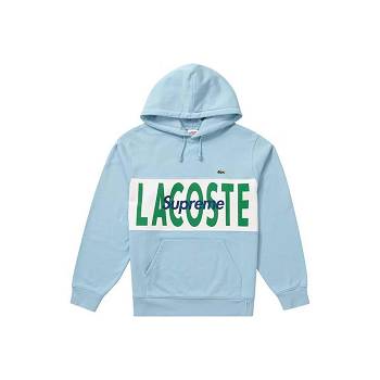 Hanorace Supreme LACOSTE Logo Panel Cu Glugă Albastri | RO326WY