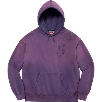 Hanorace Supreme Overdyed S Logo Cu Glugă Violet | RO315JJ