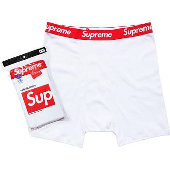 Lenjerie Supreme Hanes® Boxer Briefs (4 Pack) Albi | RO490PQ