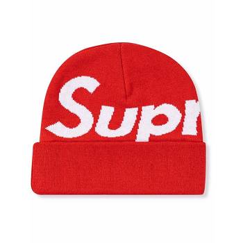 Palarie Supreme Big Logo Beanie Rosii | RO478BC