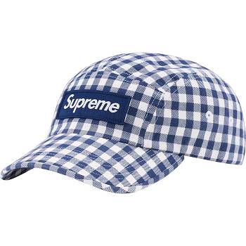 Palarie Supreme Gingham Camp Cap Albastri | RO476CE