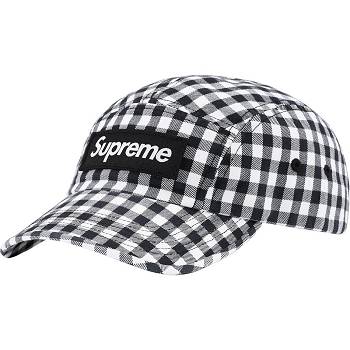 Palarie Supreme Gingham Camp Cap Negrii | RO475XF