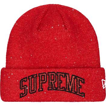 Palarie Supreme New Era® Metallic Arc Beanie Rosii | RO447LH