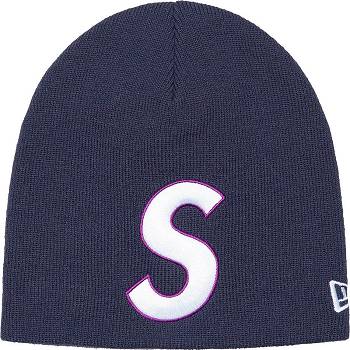 Palarie Supreme New Era® S Logo Beanie Albastri | RO442FM