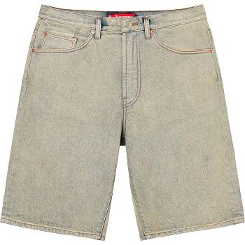 Pantaloni Scurti Supreme Baggy Denim Kaki | RO234FM