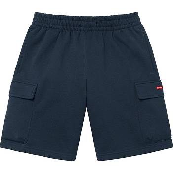 Pantaloni Scurti Supreme Small Box Baggy Cargo Sweat Bleumarin | RO220MA