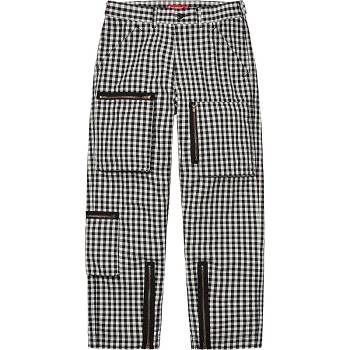 Pantaloni Supreme Gingham Flight Pant Negrii | RO199TV