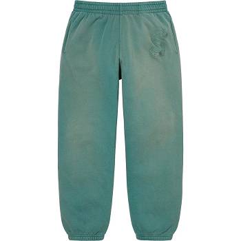 Pantaloni Supreme Overdyed S Logo Sweatpant Aqua | RO187LH