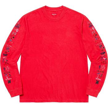 Pulovere Supreme AOI Icons L/S Top Rosii | RO277TV