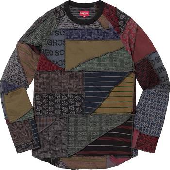 Pulovere Supreme Patchwork Jacquard L/S Top Negrii Colorati | RO266ZG